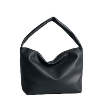Imagem de Bolsa Saco Feminina Ombro Elegante Extra Grande Compacta Para Trabalho Toque Macio (Preta)