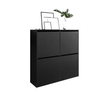 Imagem de Sapateira 4 Portas Suspensa Portas Basculantes Para Casa Organizadora(preto)