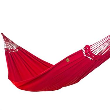 Imagem de Rede de Dormir e Descanso Super Tijubana Casal Extra 100% Algodão Jaguaruana. (Vermelho)