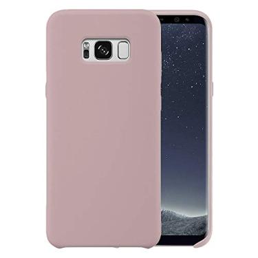 Imagem de Capa de telefone de silicone líquido para Samsung Galaxy S8 G950 G950U 5,8 polegadas/à prova de choque/borracha gel/capa proteção contra quedas areia rosa
