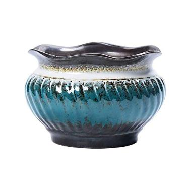 Imagem de Vaso de cerâmica retro, mesa criativa, casa, planta verde suculenta, utensílios em vaso Wenzhu, jardim chinês, vaso de grande calibre feito à mão