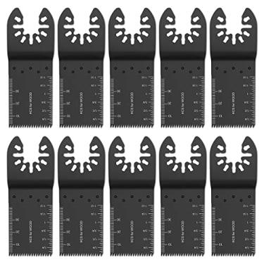 Imagem de 10 peças de lâminas multiferramentas de serra oscilante de alta mistura com dentes afiados acessórios de ferramentas oscilantes de liberação rápida, kit de lâminas de corte rápido para corte de