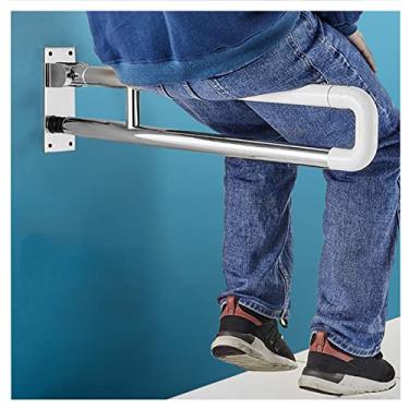 Imagem de Trilho de apoio suspenso montado na parede para banheiro, barra de apoio de vaso sanitário, antiderrapante montado na parede, trilho dobrável para idosos com deficiência
