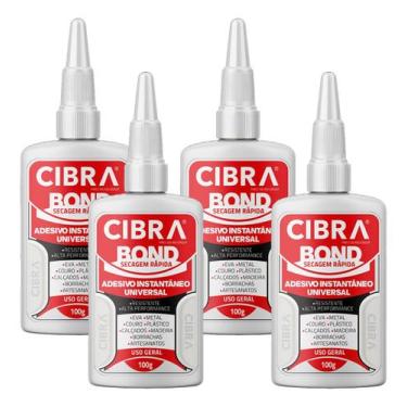 Imagem de Kit 04 Super Cola Universal Instantânea 100g Cibra Bond