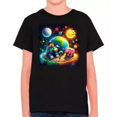Imagem de Camisa Minecraft Jogo Filme Gamer Infantil E Masculina M27 100% Algodã