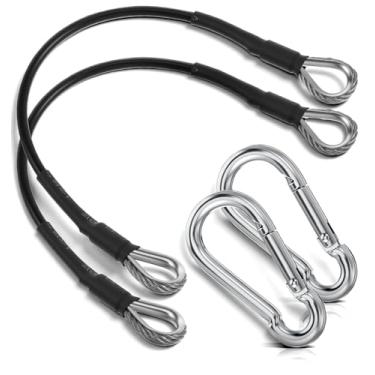 Imagem de ValueBargain Pacote com 2 extensões de cabos de ginástica, acessório de corda de 0,5 cm de espessura para puxar para baixo, extensões de tríceps e pernas, compatível com máquinas de ginástica