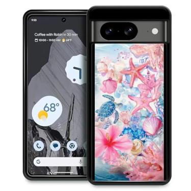 Imagem de FKBRCL4U Capa para Google Pixel 8, design gráfico para meninas e meninos, silicone macio, acrílico, proteção contra choque, projetada para Google Pixel 8, estética italiana, verão, litoral, padrão