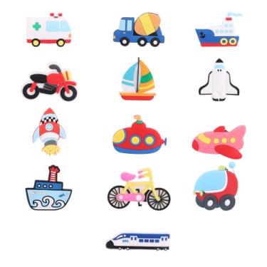 Imagem de 13un Ímãs Geladeira para Crianças Pequenas, Ímãs Geladeira com Tema Transporte Carro Barco Veículo Aeronave Brinquedos Educativos Magnéticos para Crianças Meninos e Meninas