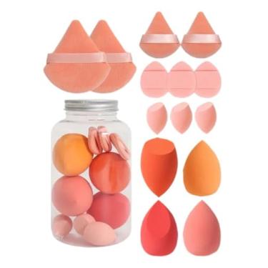 Imagem de Conjunto de 14 esponjas de maquiagem, liquidificador de esponjas de beleza com 7 peças de pó e 3 mini esponjas de maquiagem Dia dos Namorados, Dia das Mães para mulheres líquido, base, pó, corretivo