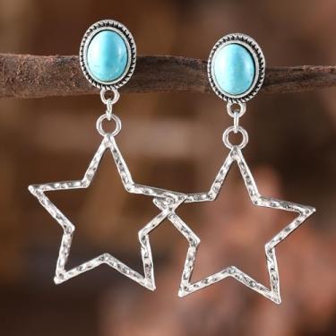 Imagem de Brincos femininos boho turquesa leves com pingente de gota, acessório ocidental moderno