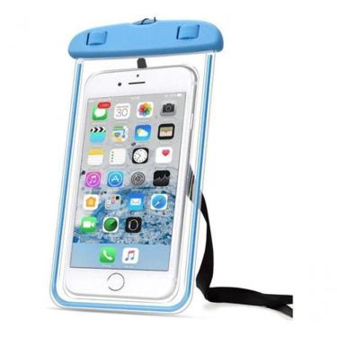 Imagem de Capa Bolsa Celular A Prova D'água Proteção Mergulhos Azul