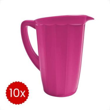 Imagem de Kit 10 Jarras Plásticas 1,7L Reforçadas Para Bebidas Água Suco Uso em 