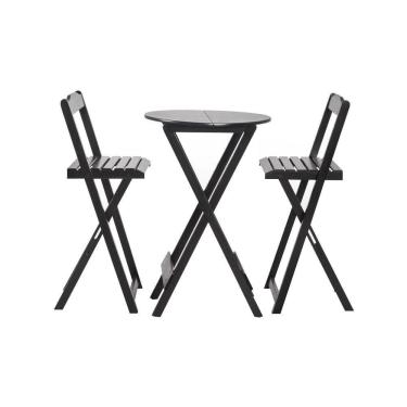 Imagem de Kit - Conjunto Bistrô Madrid Dobrável 0,60 X 0,60 2 Cadeiras - Disa Móveis