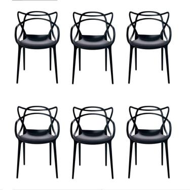 Imagem de Cadeira Moderna Para Mesa De Jantar Master Allegra - Kit Com 6