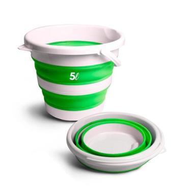 Imagem de Balde Dobrável Retrátil Flexível 5 L Silicone Com Alça TOP - Pratika, 