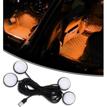 Imagem de Luzes LED para interior de carro, acessórios de carro, kit de luz neon ambiente automotivo com porta USB, presentes para homens e mulheres, luzes decorativas 4 em 1 para carro, jardim, casa, festa