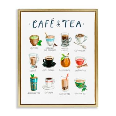 Imagem de Stupell Industries Arte de parede em tela flutuante com moldura preta tipo café e chá, design por Angela Steahling, 78 x 63 cm