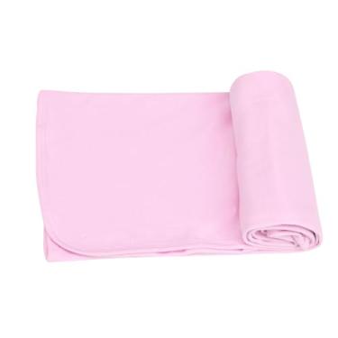 Imagem de Manta Cueiro para Bebê, Malha 100% Algodão, Acabamento em Viés, 80x90cm, Rosa, Azul, Palha, Branco, Amarelo, Verde (Rosa Bebê, 1 Manta Coeiro)