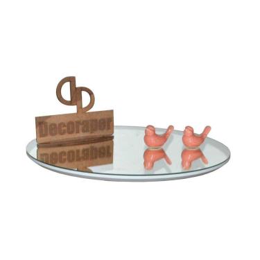 Imagem de Prato Giratorio Com Espelho Sob O Tampo De 60cm Branco