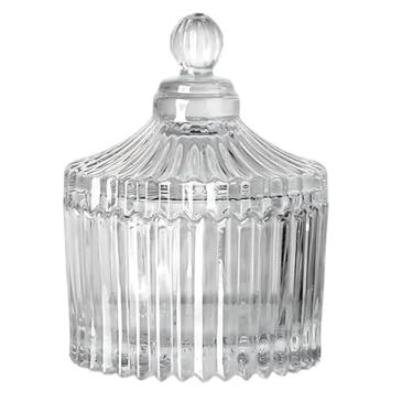 Imagem de Kit Mini Bomboniere Potiche Vidro Lembrancinha Casamentos Batizados Festas Transparente e Furta-cor(Kit 25 Unidades Trasparente)