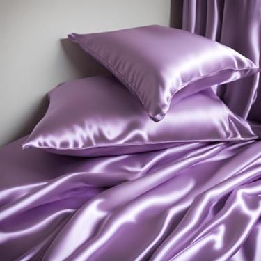 Imagem de Kit 6 Fronhas de Cetim Anti Frizz 48x68cm Premium – Fronha para Cabelo e Pele Macia (Lilas)