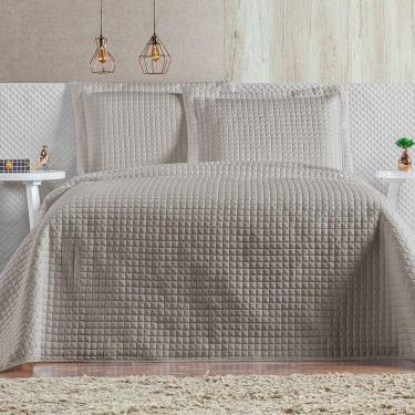 Imagem de Cobre Leito 3 Peças Queen Percal 200 Fios Plata 100% Poliéster - Bege