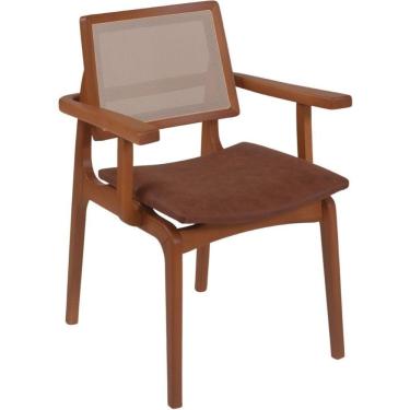 Imagem de Cadeira Amsterdã Com Braço Tela Sling Amêndoa