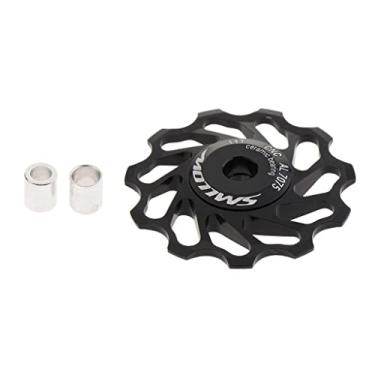 Imagem de Luzhengyang Roda Jockey de rolamento de cerâmica premium 11T para câmbio traseiro - liga de alumínio 7075 - e acessórios para bicicletas de estrada - Polia de rolo de guia lisa e de 11 dentes - Prata