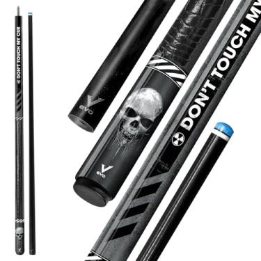 Imagem de Taco de sinuca EVO Outlaw de fibra de vidro, bastões de baixa deflexão com junta de 3/8 x 10 pinos, ponta de 12,5 mm, ponta padrão TIME 3, envoltório de couro de microfibra