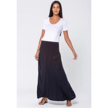 Imagem de Saia Longa Malha com Bolso Preta - GG - Veste do 46 ao 48-Feminino