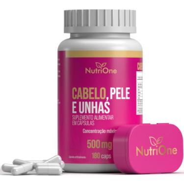 Imagem de Cabelo, Pele e Unhas 180 Cápsulas Fórmula Concentrada Biotina, B12, B6, B2, Niacina + Vitaminas e Minerais - Nutrione
