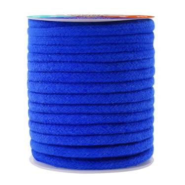 Imagem de Mandala Crafts Cordões de substituição macios azuis para bolsas de moletom - cordão de tubulação para estofamento de costura - 20 metros 6 mm fio de algodão macramê corda espartilho cordas
