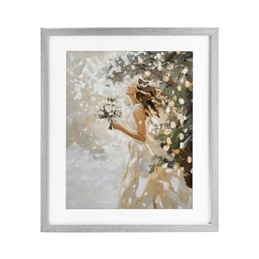 Imagem de Stupell Industries Impressão emoldurada branca macia cinza embaçado sob vidro, design por LSR Design Studio, 40,6 x 33,5 cm