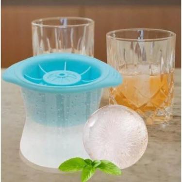 Imagem de Forma de Gelo Esfera Bola Grande Silicone Redonda Molde Bar Whisky