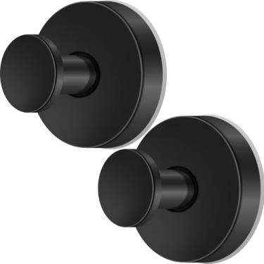 Imagem de Aufee 2 ganchos pretos com ventosa, ganchos de chuveiro de aço inoxidável, toalheiros para banheiro, janela, parede, cozinha, cabides de guirlanda para porta da frente - à prova d'água e à prova de
