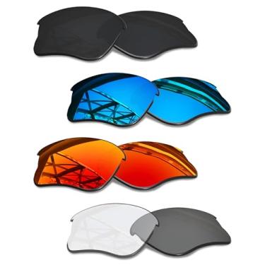 Imagem de SmartVLT Conjunto de 4 lentes de reposição masculinas para óculos de sol Oakley Flak Jacket, pacote combo S01