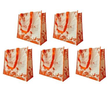 Imagem de Bolsa Ecobag Kit 5 Uni Sacola De Ombro Reutilizavel Mercado Compras Feira Dobravel Portatil