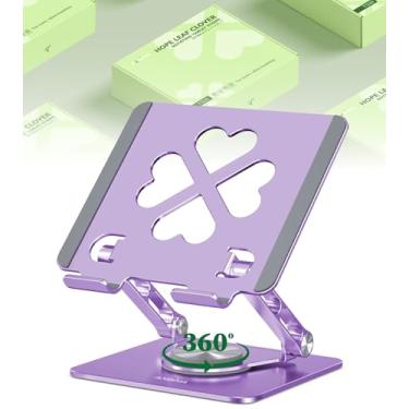 Imagem de Axbima Suporte de tablet para iPad, suporte de mesa giratório de 360° - Suporte de mesa ajustável e dobrável de alumínio para iPad Pro 12.9/11, Air 10.9, Samsung Tab S9, portátil para casa/escritório