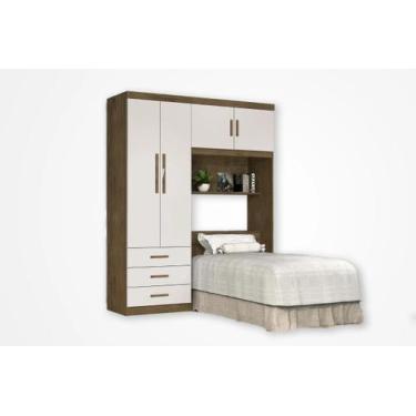 Imagem de Guarda Roupa 4 Portas Dormitório Com Cabeceira Modulado Cancun - Mega 