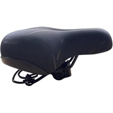 Imagem de Banco Selim Bicicleta 2 Molas Largo Com Fita Refletiva Segurança