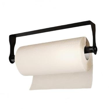 Imagem de SEIDO Suporte de papel toalha sob o armário, suporte de rolo de cozinha de aço inoxidável 304 preto, haste de rolo de papel com mola para cozinha, banheiro, trailers, dispensador de lenços de papel