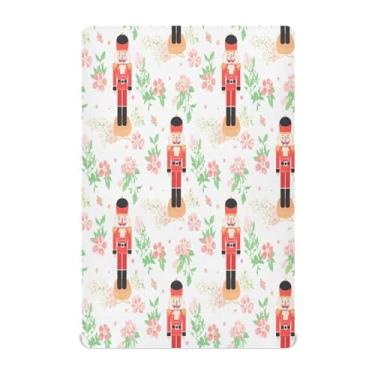 Imagem de Qilmy Lençóis de berço festivos de Natal, de microfibra macia, respirável, elástico, lençol com elástico para meninos e meninas, miniberço, 99 cm x 68,5 cm, capa de colchão infantil portátil