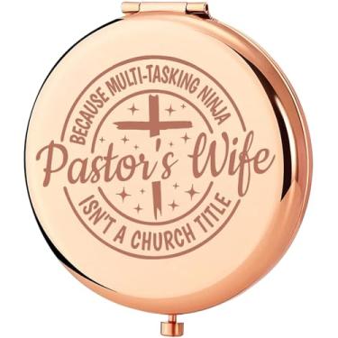 Imagem de KEYCHIN Espelho de bolso da esposa do pastor presentes de apreciação da esposa do pastor mercadoria da esposa do pastor (Pastor RG)