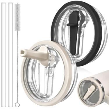 Imagem de ANTAND Pacote com 2 tampas à prova de vazamento para Stanley H2.0 Quencher de 850 g, tampa de canudo sem derramamento, substituição para acessórios de copo Stanley de 850 g, tampa de canudo de