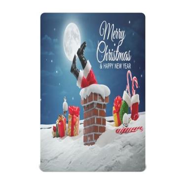 Imagem de Qilmy Lençóis de berço de bebê com estampa de Feliz Natal, macio, respirável, elástico, lençol com elástico para meninos e meninas, mini berço, 99 x 68,5 cm, capa de colchão infantil portátil