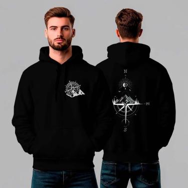 Imagem de Moletom Canguru Estampado Rosa Dos Ventos REF1285-Masculino