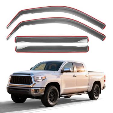 Imagem de Aurorasters Protetores de chuva in-Channel para Toyota Tundra CrewMax 2022-2025, defletores de janela para acessórios Tundra 2022-2025, 4 portas de tamanho completo