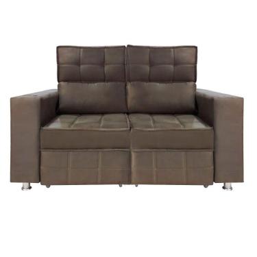 Imagem de Sofá Retrátil E Reclinável 2 Lugares Londres 1.60cm C/molas Marrom