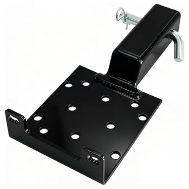 Imagem de SUGOOE Placa universal de montagem de guincho de engate de reboque com receptor de 5 cm, capacidade de carga de 1,587 kg para ATV/UTV, preta