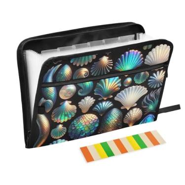 Imagem de Pastas de arquivo expansíveis de escamas de sereia A4 Pasta sanfonada de documentos em papel para escritório escolar em casa